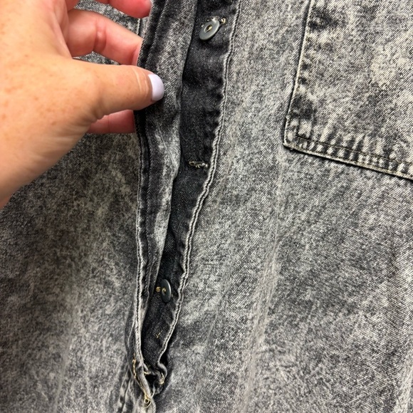 Vintage Don’t Stop Acid Wash Denim Dress - Picture 10 of 13